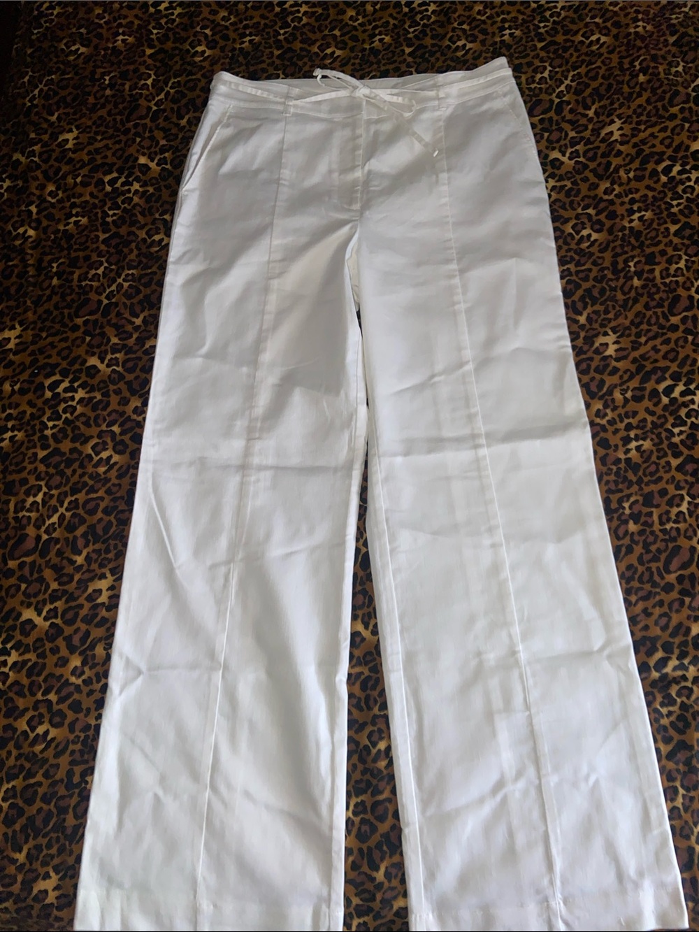 LOFT Women’s White Wide-Leg Drawstring Pants